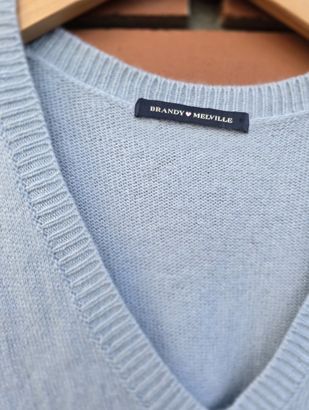 Light Blue V-Neck Knit Sweater Vest - Women - Picture 7 of 9